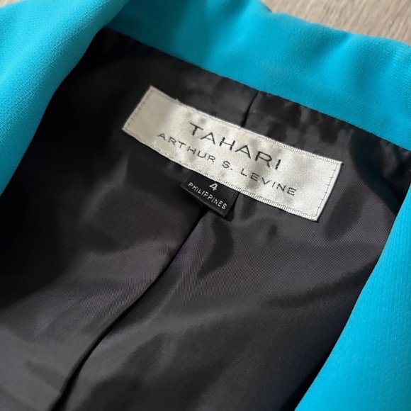 Tahari Arthur S Levine Turquoise Skirt Suit - Picture 7 of 9